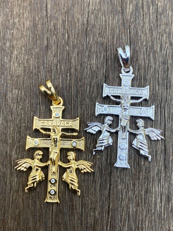 Men\'s or Women\'s Real Solid 925 Silver Cruz De Caravaca Cross Pendant 1.5  Plata Necklace Rhodium or 14k Gold Finish - Etsy