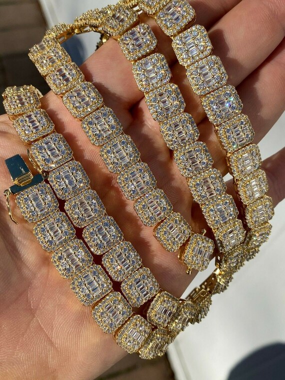 Premium Thick Iced Out Rope Chain Yellow Gold / 30inch