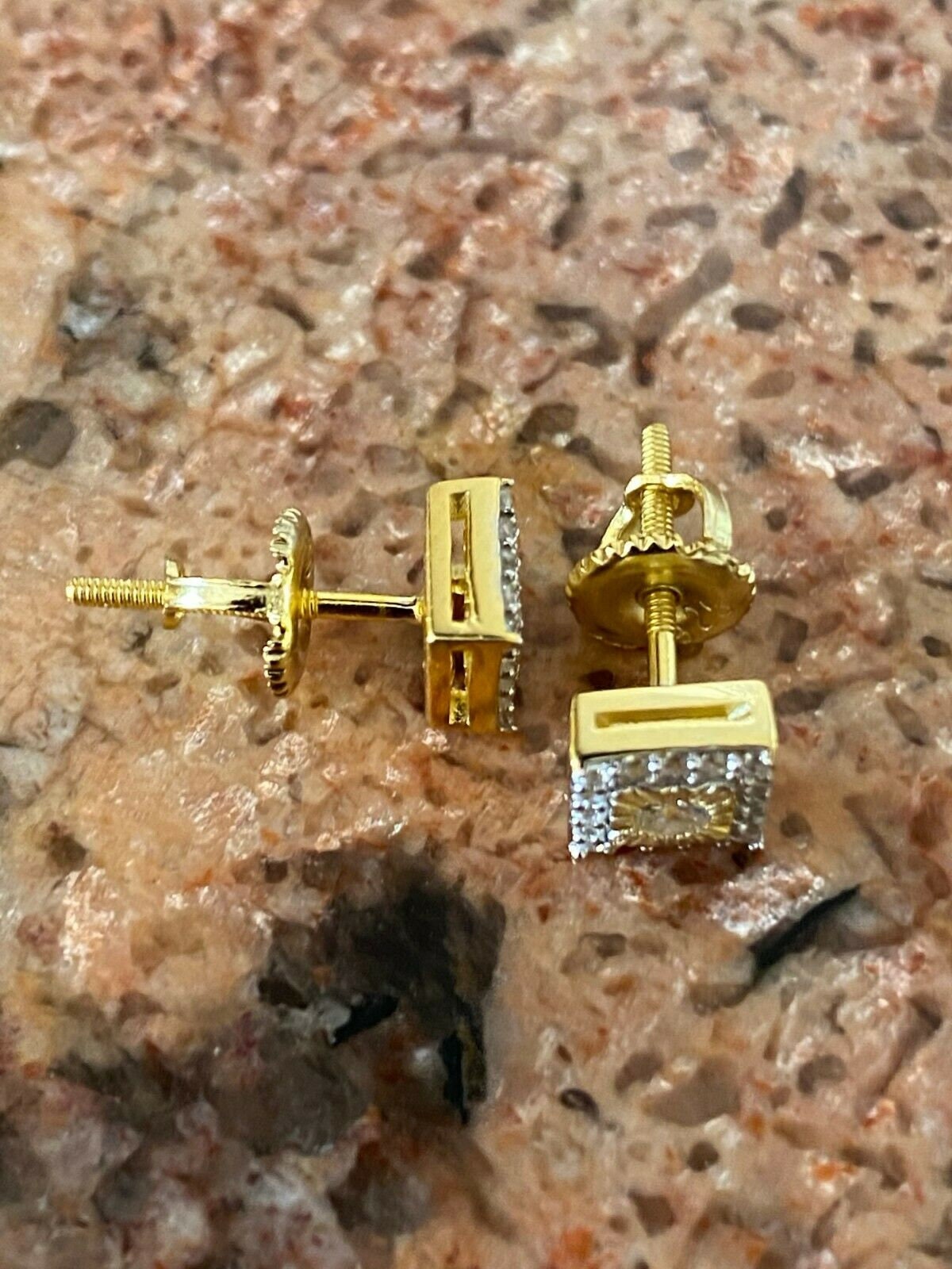 Men's Women's Gold Over 925 Sterling Silver Iced Out Hip Hop
