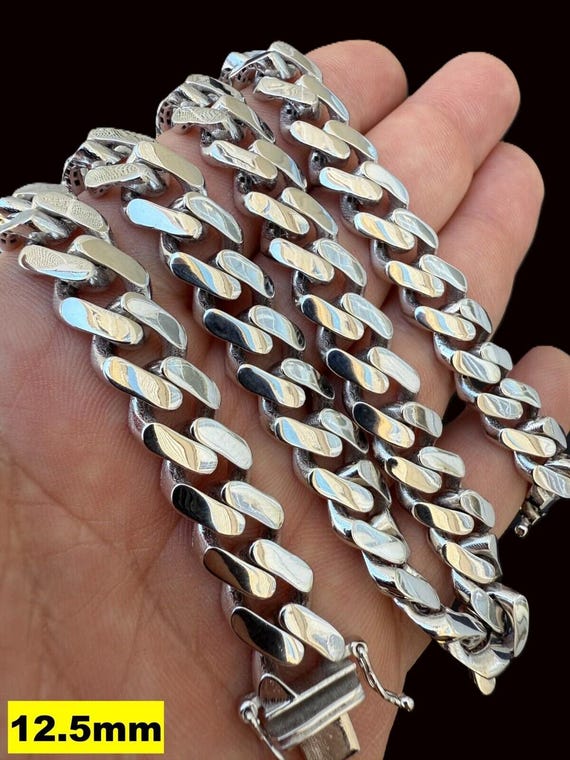 メンズ ロジウム スターリングシルバー キューバンリンク メンズ ロジウム スターリングシルバー キューバンリンク