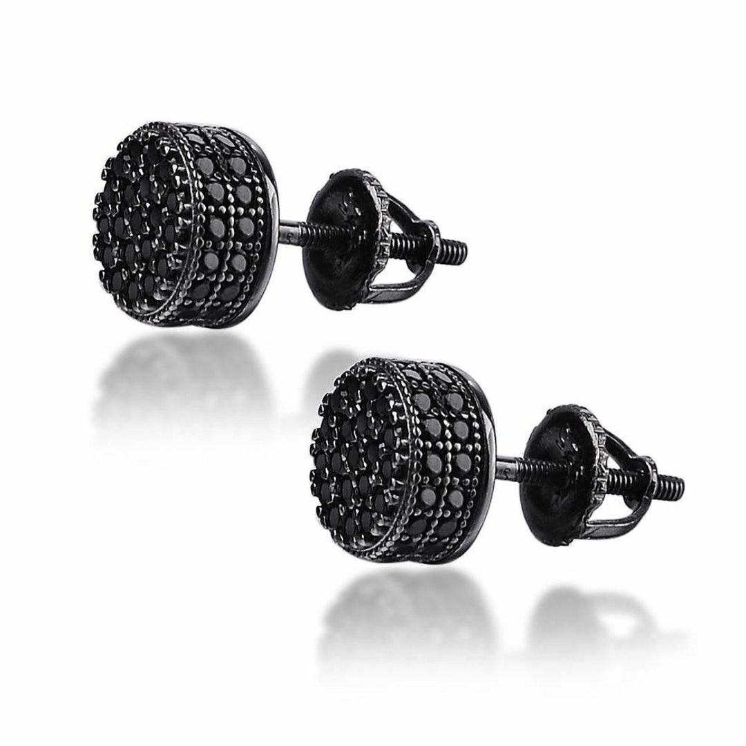 Men's Women's Oxidized 925 Sterling Silver Iced Out Hip Hop