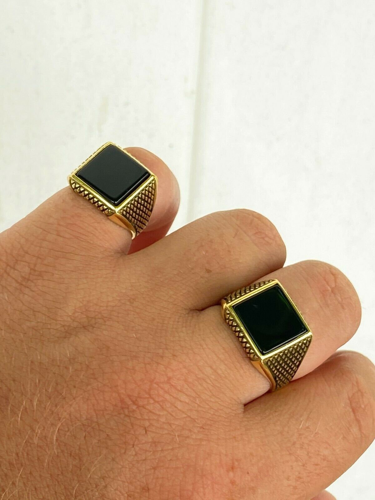 Konstantino Men's Sterling Silver and 18K Gold Black Onyx Signet Ring | Neiman Marcus
