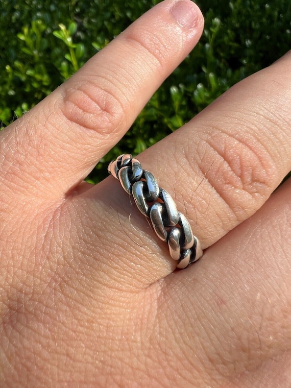 Cuban link ring silver best sale