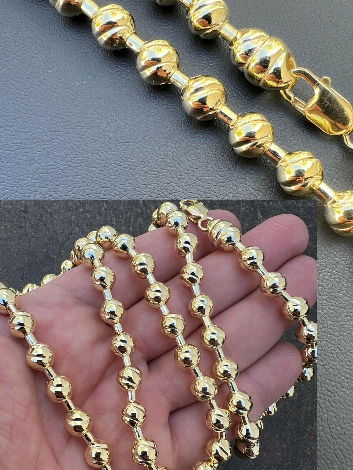 14Kゴールドオーバースターリングシルバーボールチェーン