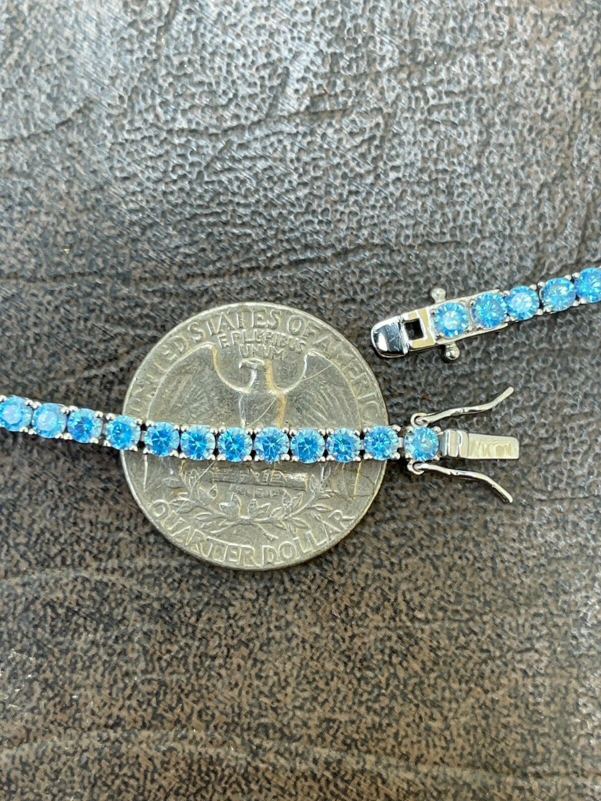 Women's or Men's 3mm Aqua Real SOLID 925 Sterling Silver