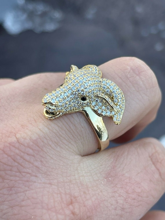 Custom Made GOAT Ring 14k Yellow Gold Over Solid 925