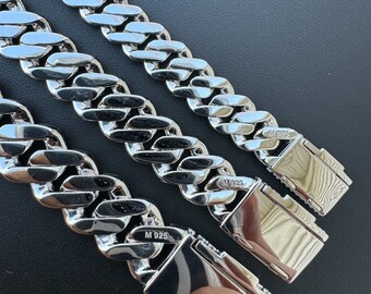 MOISSANITE 10mm, 12mm, 14mm Rounded Prong Miami Cuban Link