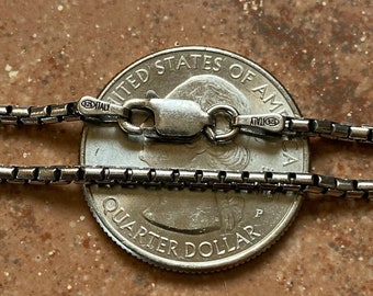 Solid 925 Sterling Silver Rounded Box Chain Necklace - Black Oxidized Rhodium Finish 7 thumbnail image