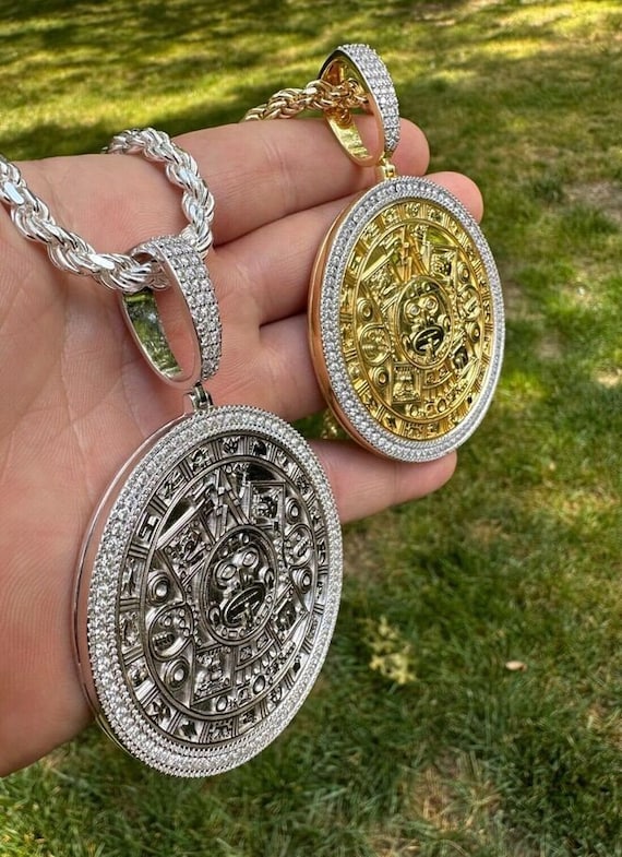Silver aztec sales pendant