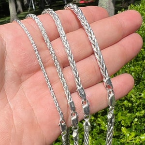 3mm Sterling Silver Solid Flat Rope Chain Necklace, 18 Inch 