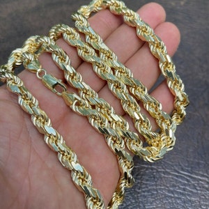 8mm 14k gold shop rope chain