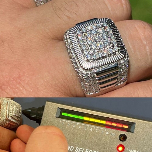 Men's Iced Out MOISSANITE Solid 925 Sterling Silver King Etsy