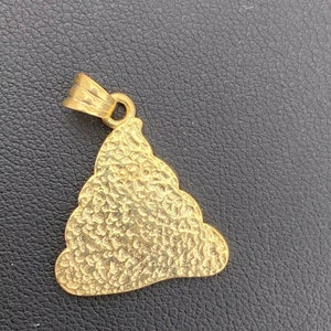 Custom Made Gold over Solid 925 Sterling Silver Hip Hop Poop Face Emoji Pendant image 8