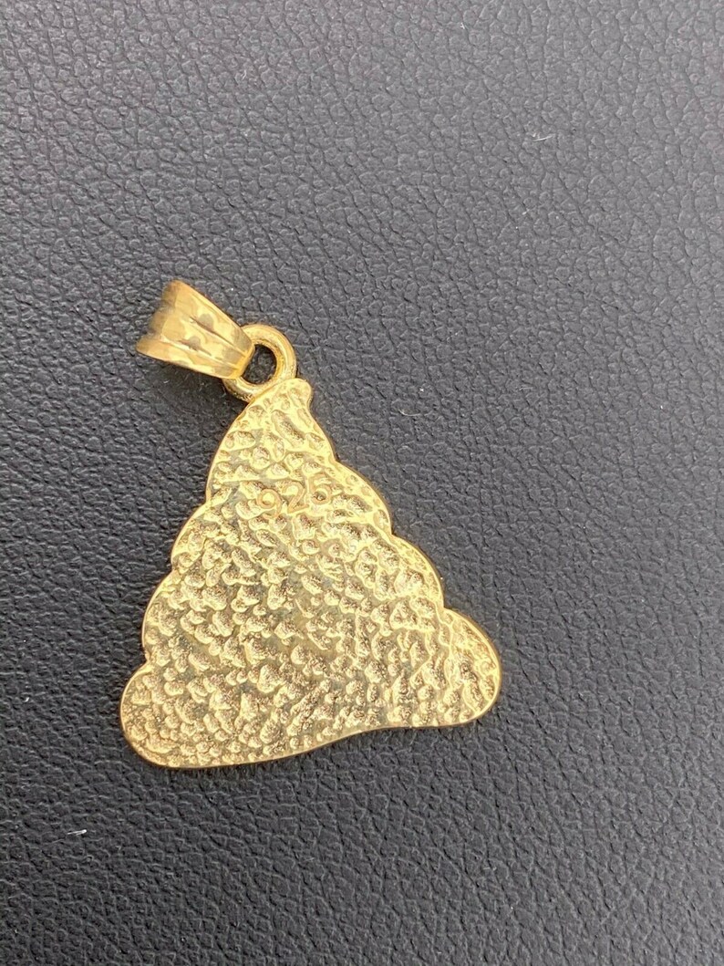 Custom Made Gold over Solid 925 Sterling Silver Hip Hop Poop Face Emoji Pendant image 8