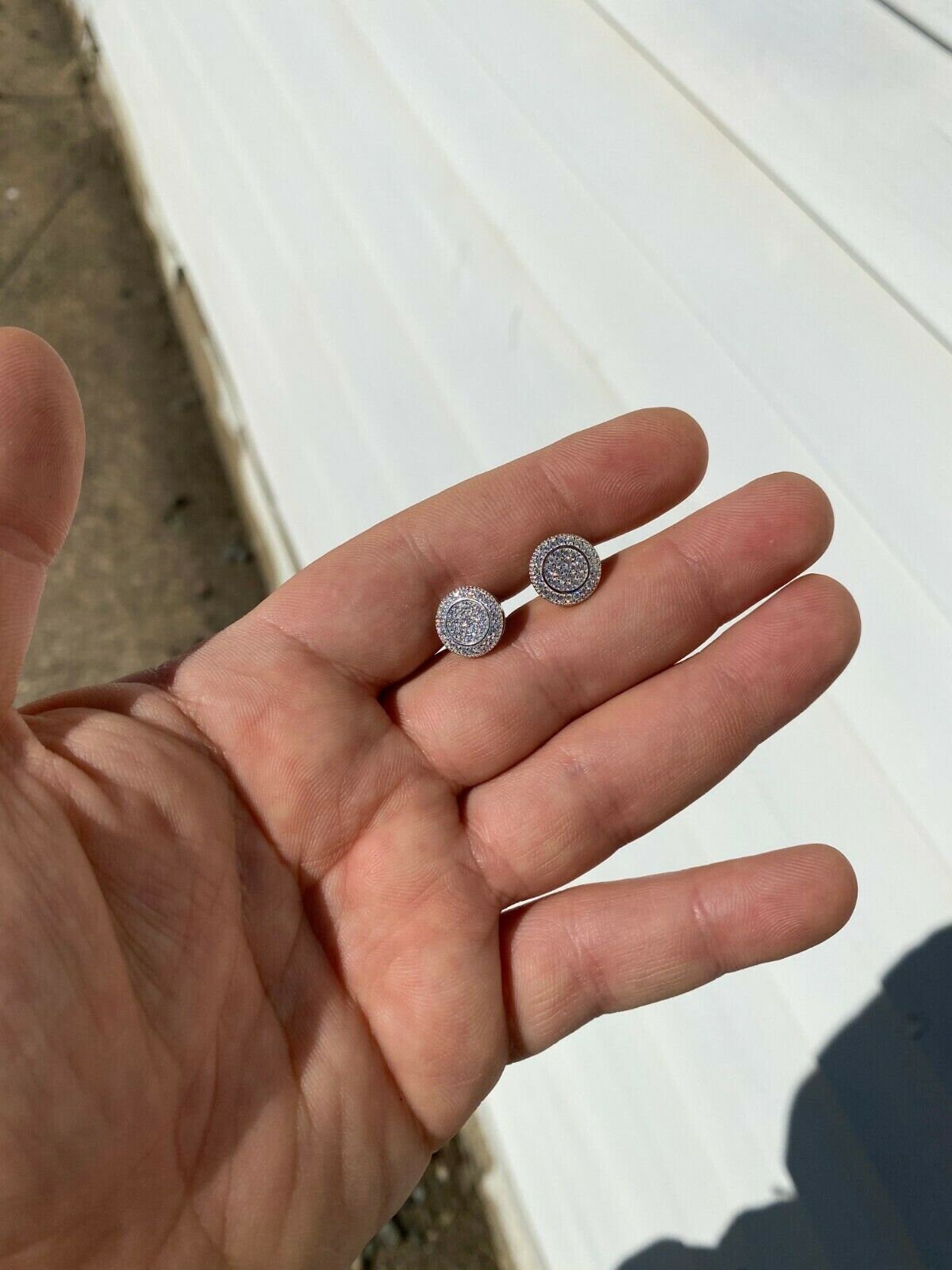 Orecchini Hip Hop Ghiacciati Da Uomo Ghiacciato - 925 Argento Sterling - Foto 4