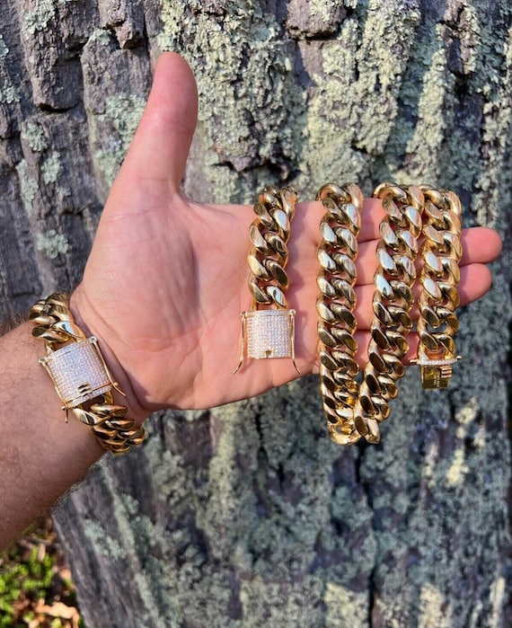 18mm Deco Seven-Link Gold Bracelet MS18AU246710 - MICHELE® 18mm Gold Plated Bracelet display picture 1