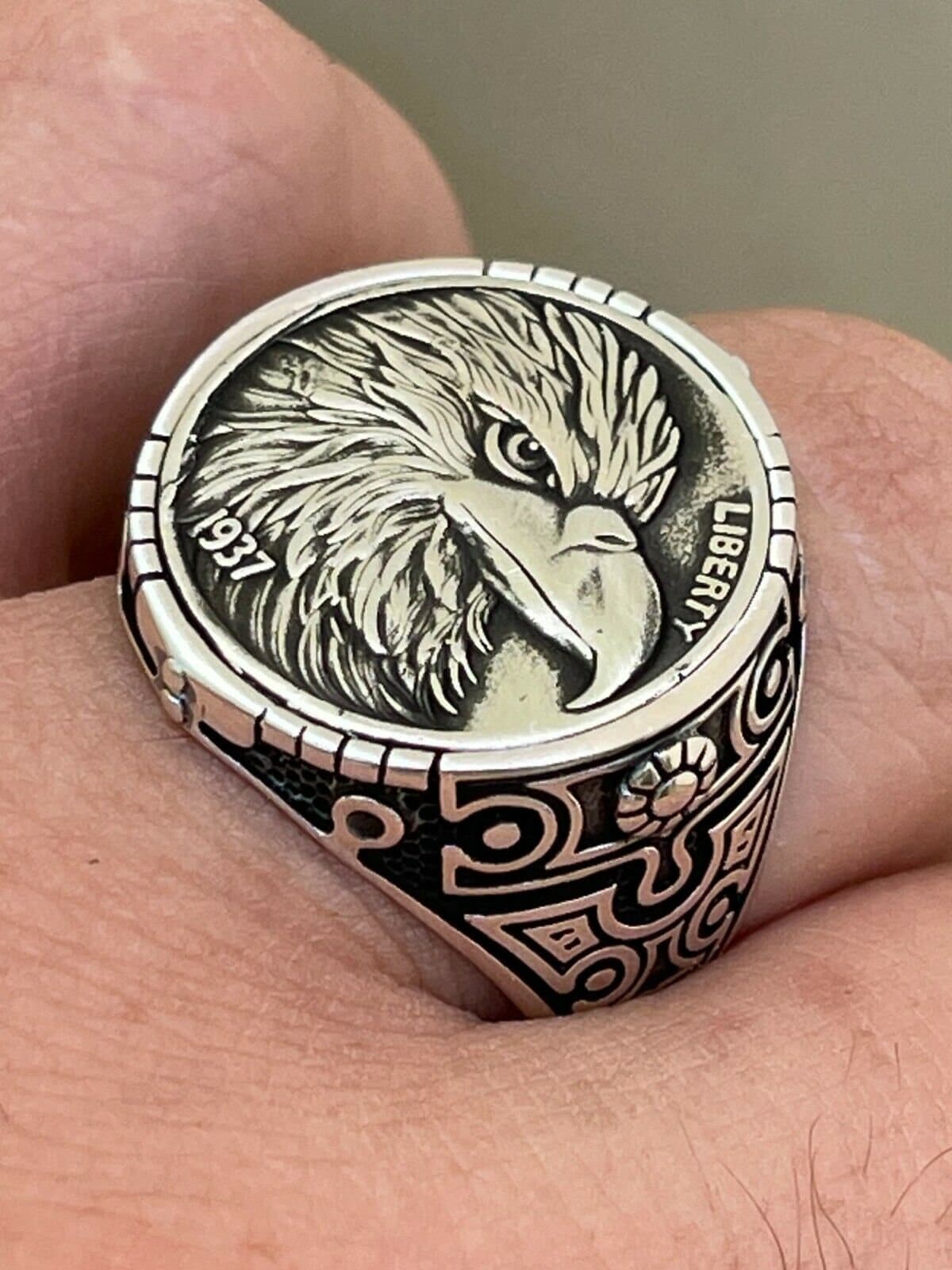 Custom Made Men's Oxidized Rhodium on Solid 925 Sterling