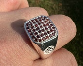 アクセサリー RUIREO Lab-Created Ruby & White Lab-Created Sapphire Three-Stone