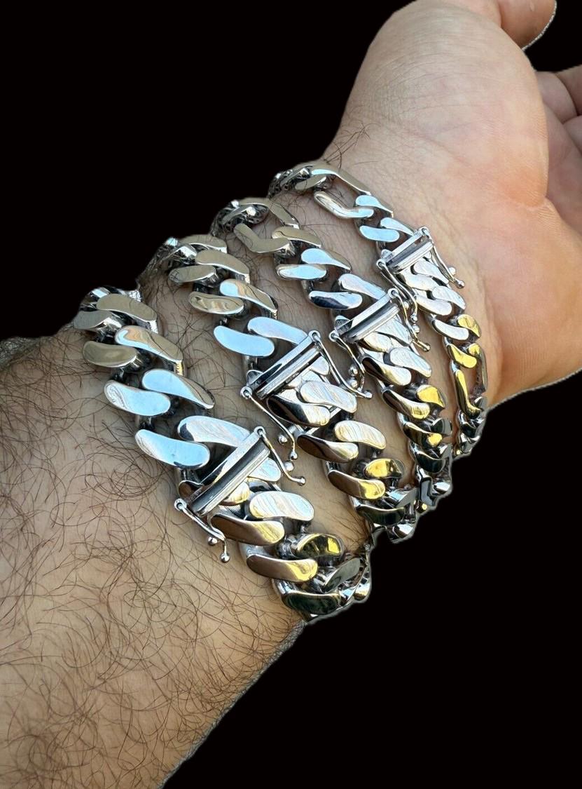 Men's Rhodium Sterling Silver Monaco Figaro Bracelet - Etsy