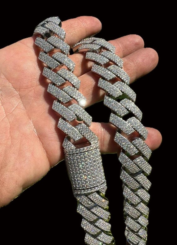 モアサナイト22mmキューバンチェーン モアサナイト22mmキューバンチェーン iiiiii