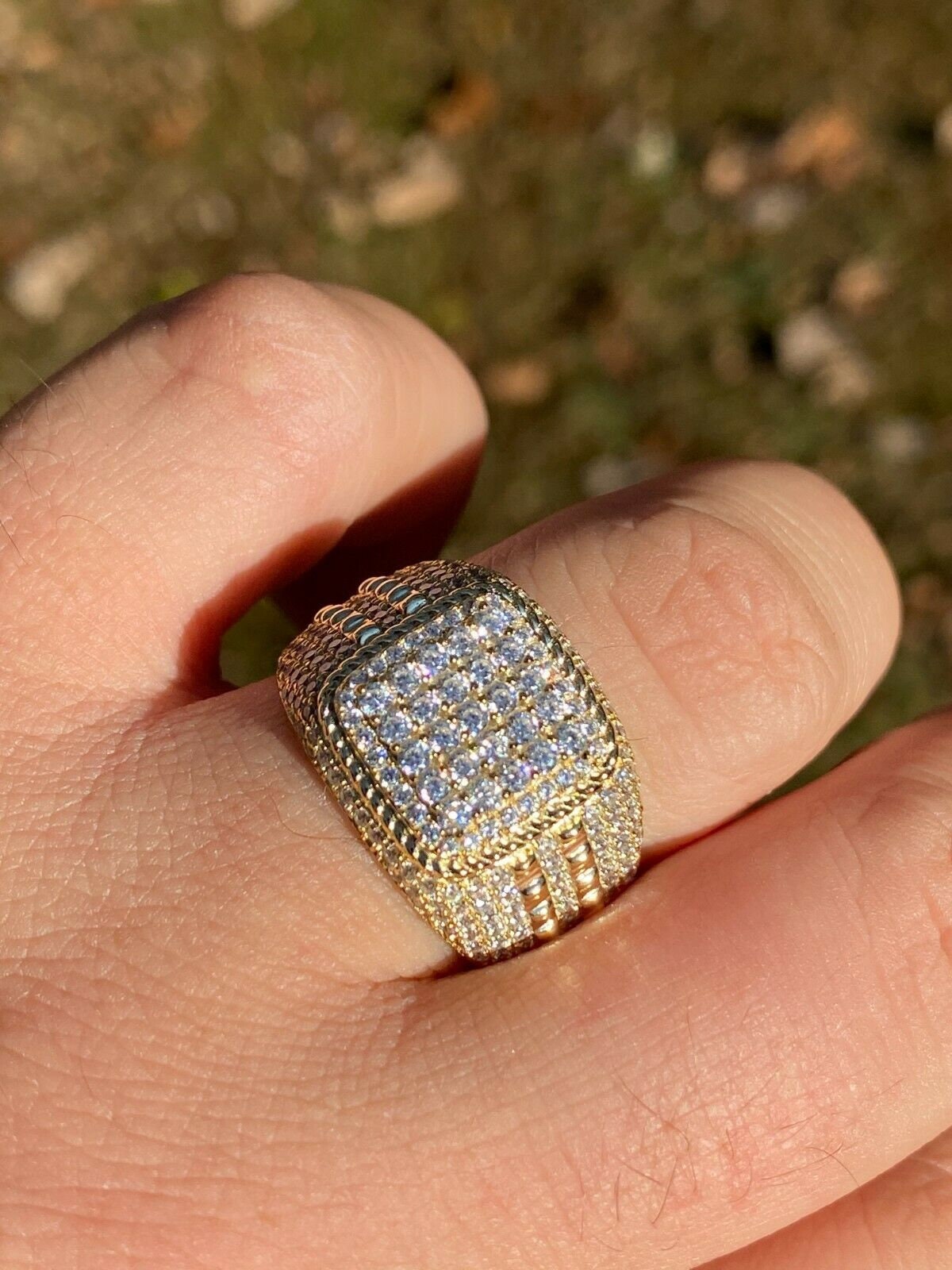 Men's Women's Nugget Dollar Sign Iced Out Baguette Diamond Pinky Ring Solid  925 Sterling Silver Custom Made, Sizes 7-13 Available - Etsy | Sterling  silver mens, Engagement rings for men, Custom diamond rings