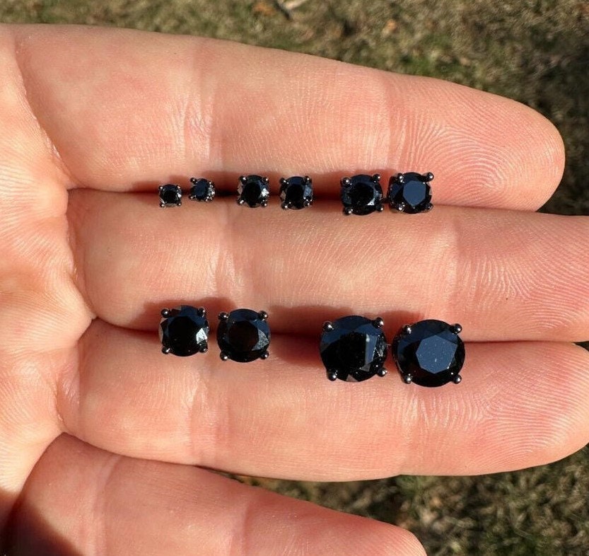 Orecchini Moissanite Nera da 1ct su Argento 925 - 4 Poli – DULÂME