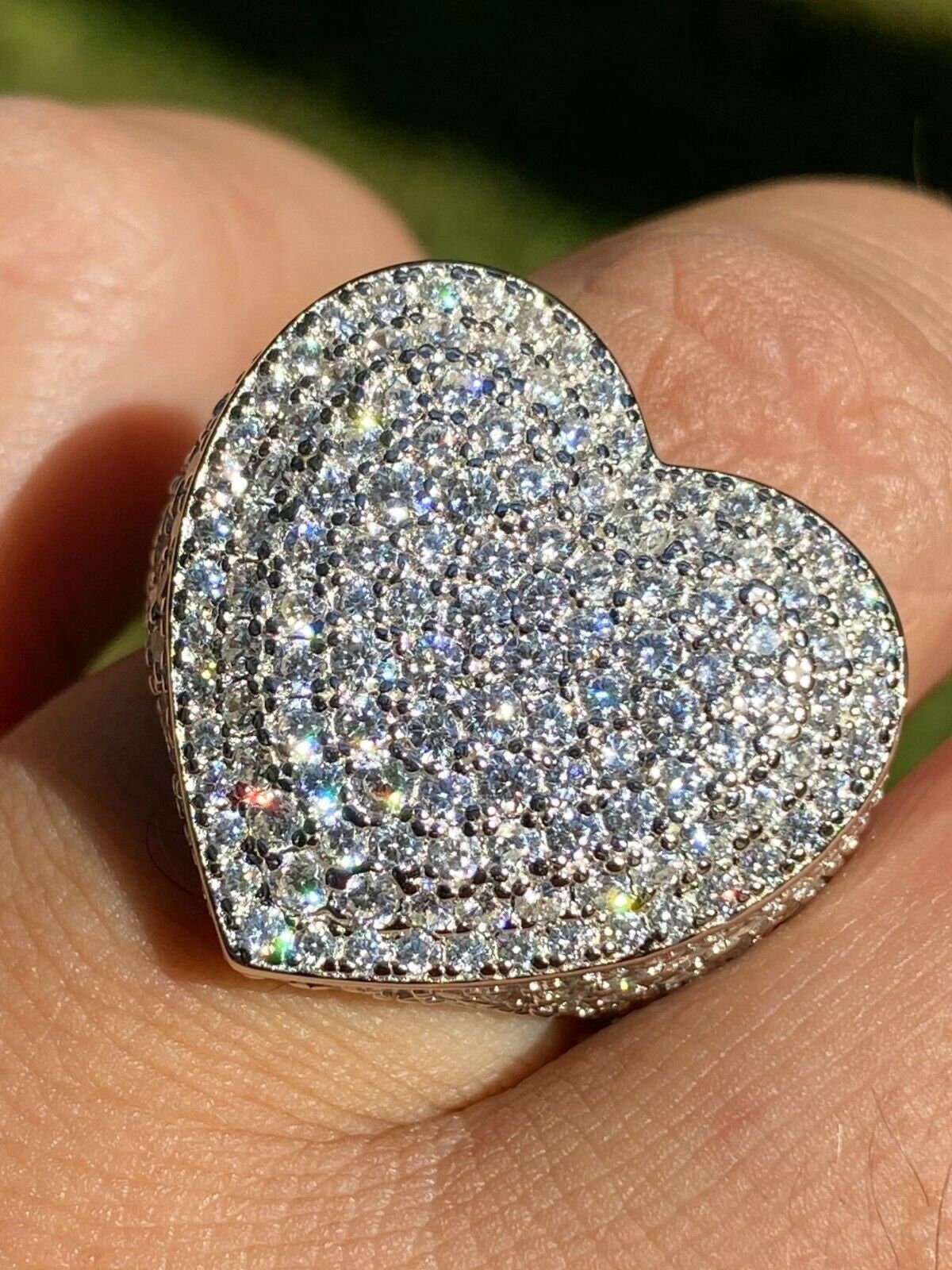 Ailmay Real 925 Sterling Silver Clear heart CZ Ring Sparkling Charm Finger Ring For Women Classic Wedding Statement Jewelry - 36