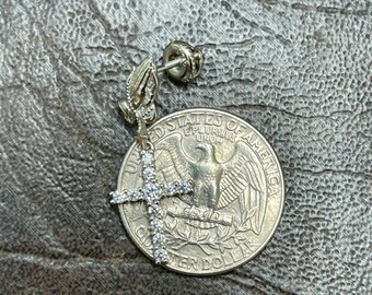 Orecchini Gancio Argento Sterling 925 Cristiani Gesù Cristo Croce