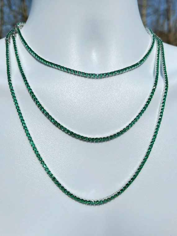Kate Young Gemstone Tennis Necklace Adjustable 41-46cm/16-18' in 18k Gold  Vermeil on Sterling Silver and Green Onyx | Jewellery by Monica Vinader
