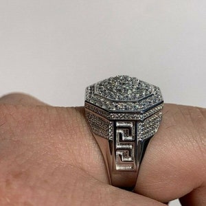 TOPGRILLZ 3 Layer Spinner Ring - Iced Out Simulated Diamond Band For Men In Gold Or Silver (Size 7)