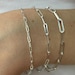 Women's Real Solid 925 Sterling Silver Rolo Paper Clip Bracelets 2.5mm-4mm, 6'-8'