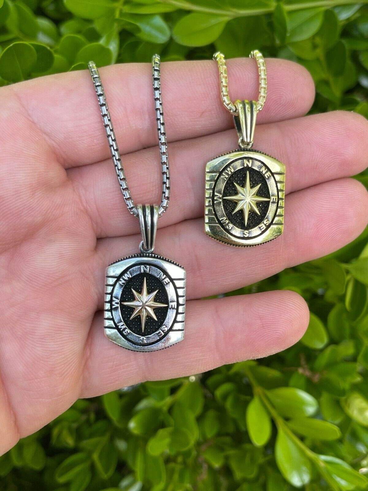 Men's Women's Solid 925 Sterling Navigational Star Sailor's