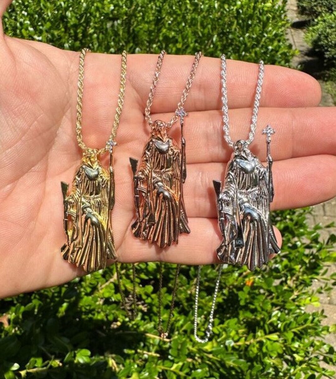 Collana Santa Muerte In Argento Sterling 925 Con Ciondolo Scheletro - Amuleto Protettivo Uomo E Donna - Gioiello Religioso Messicano