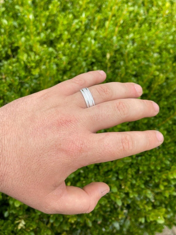 7mm wedding sale band on finger