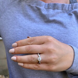 Women's Moissanite Infinity Engagement Promise Ring Real 925 Sterling Silver, Available in 4 different stone Sizes Ring sizes 4 thru 10 image 6