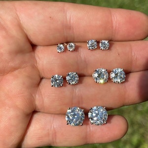 Rose Gold Moissanite Ohrstecker, Sterling Silber Schraube zurück
