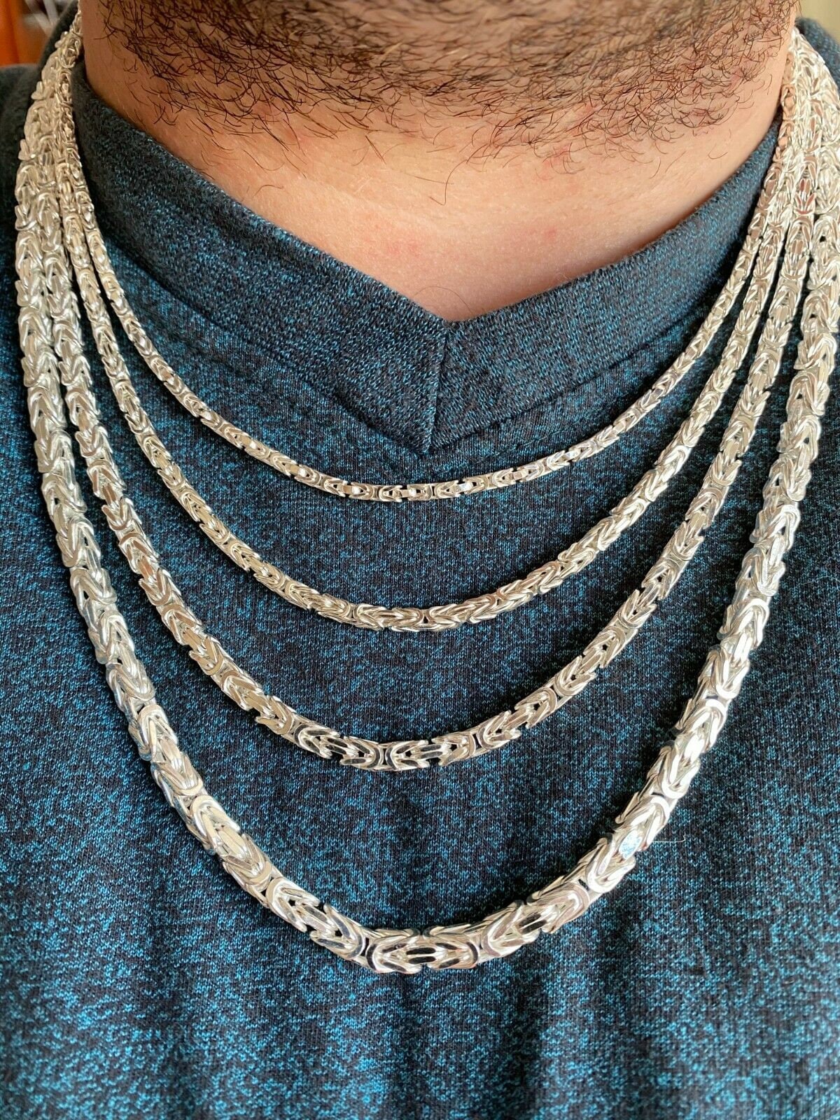 Sterling Silver Byzantine Rope Chain, Italian Made - Etsy