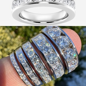 CYW Moissanite Sapphire Ruby Emerald Hand Setting Full Eternity Rings For Women, Solid 925 Sterling Silver, Stackable Ring, Wedding Birthday Valentines Anniversary Mothers Day Ideal Gift For Her - Product Details