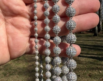 Moissanite Disco Ball Chain: Sterling Silver Shambala Necklace
