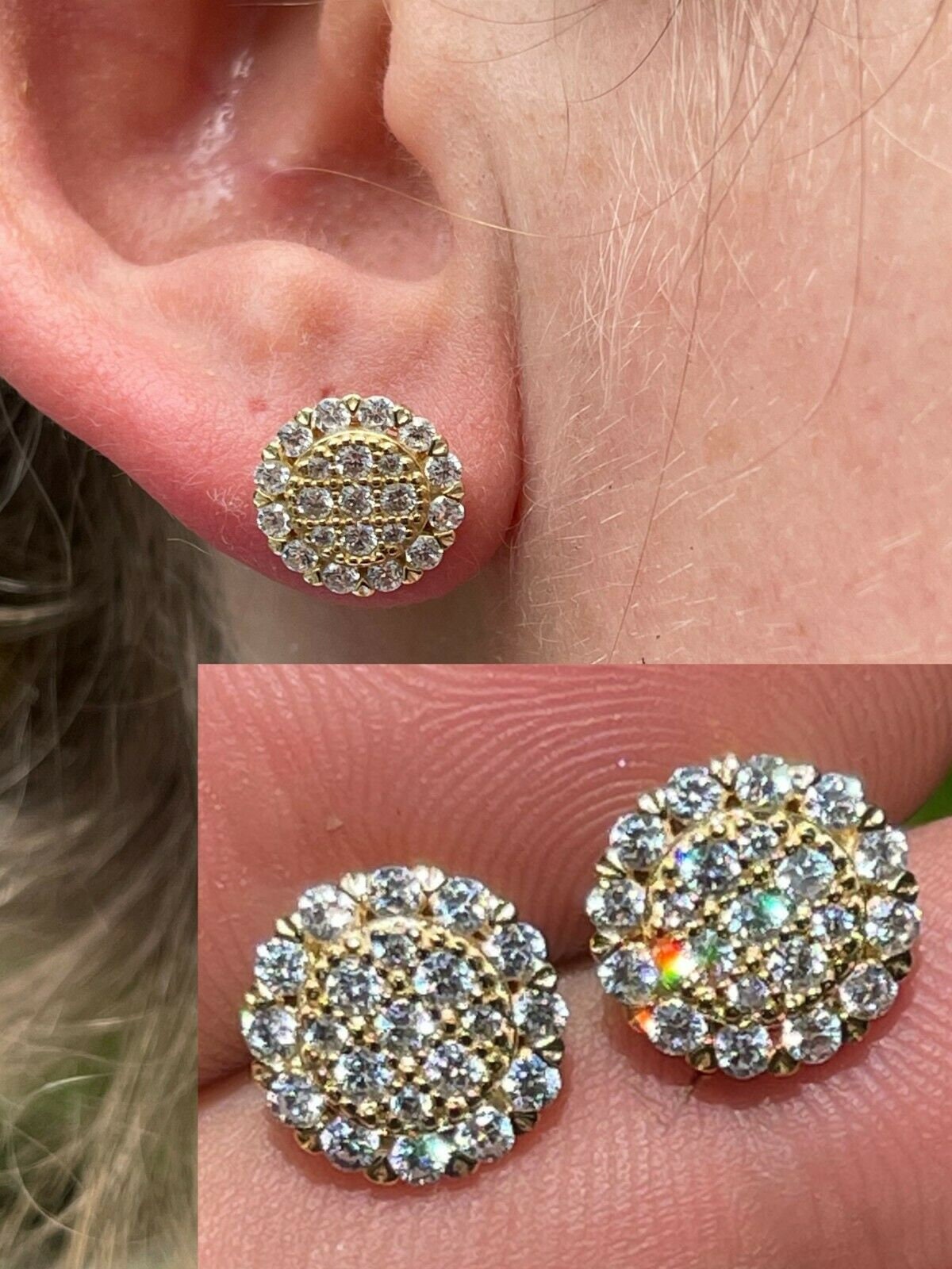 Iced out earrings best sale