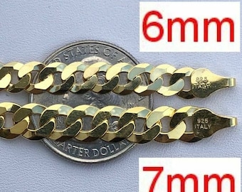 Catena Cubana Da Uomo Taglio Diamante 6mm Placcato Oro 14k - Foto 7