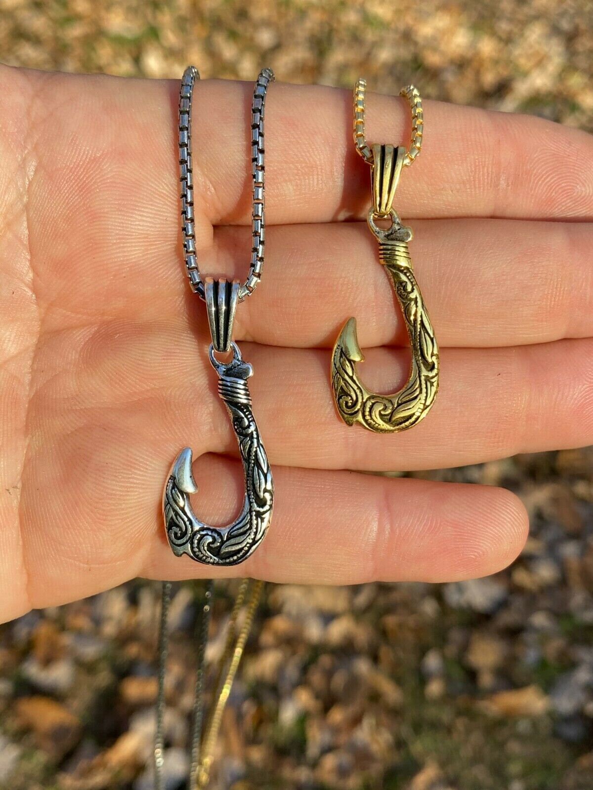 Gold hawaiian fish hook hotsell pendant