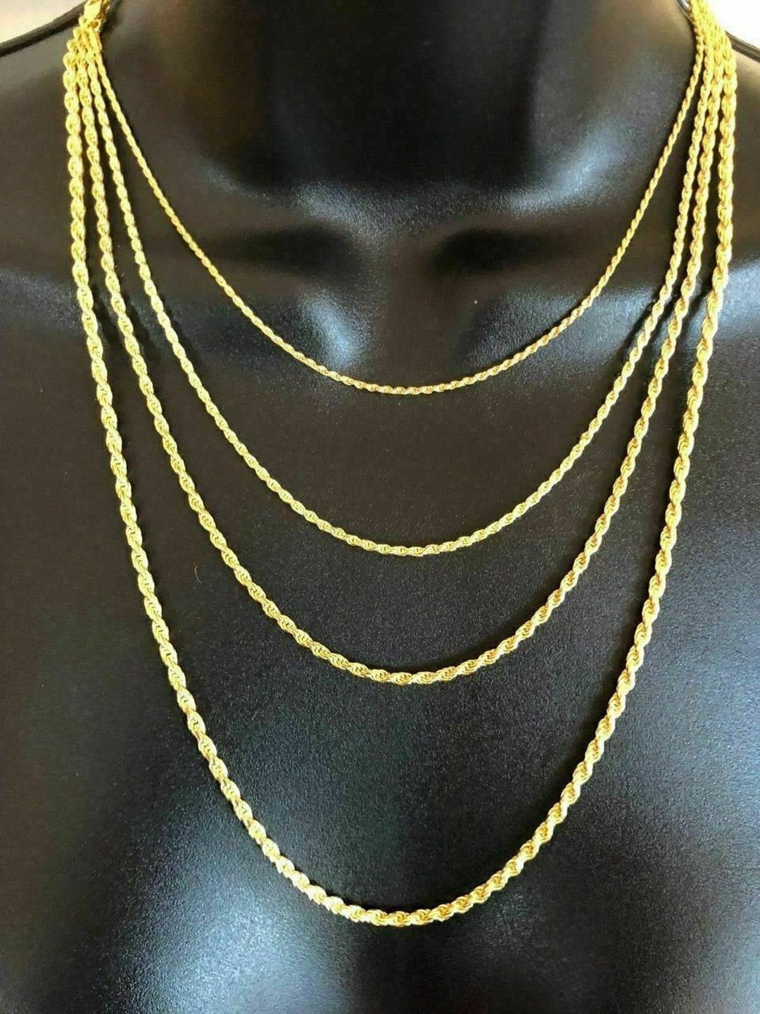 14k Gold Over Sterling Silver Rope Chain (1.5mm - 5mm) - Etsy