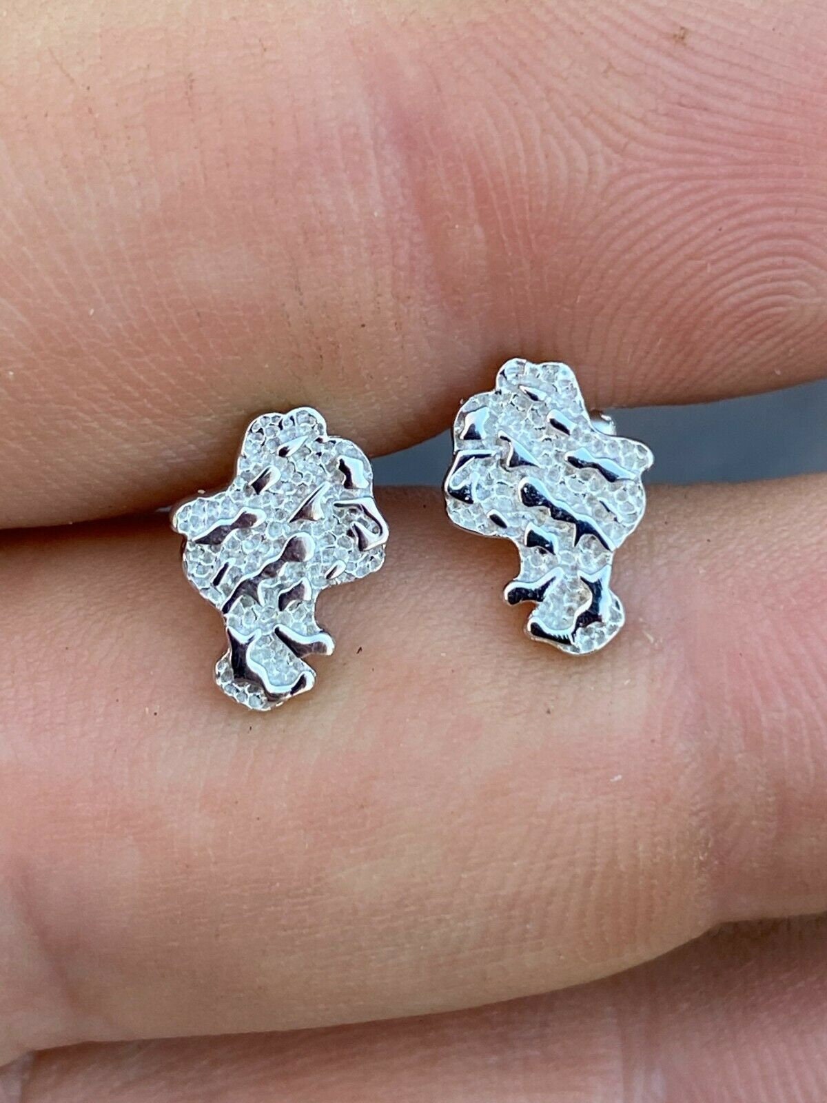 Silver nugget best sale earrings