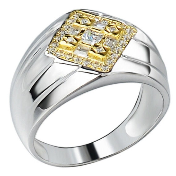 Bague Hip Hop en argent sterling 925 massif glac pour hommes ou