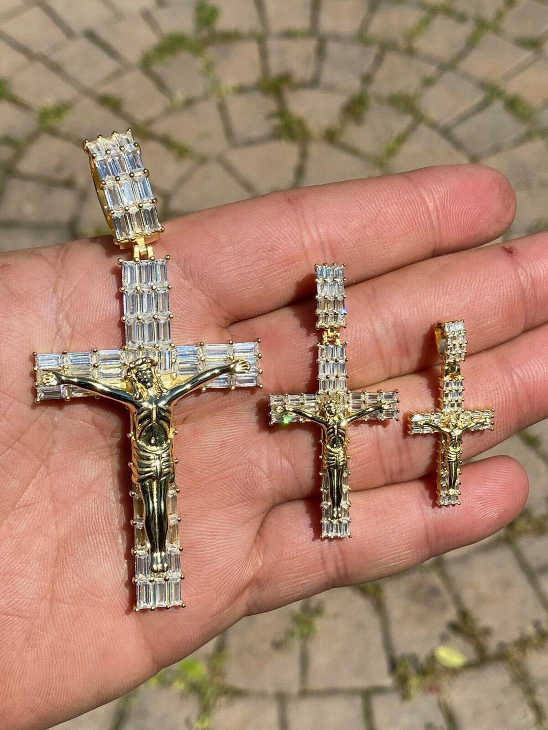 Diamond jesus shop cross necklace
