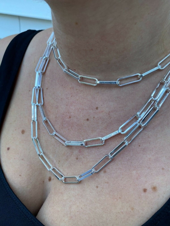 Paper Clip Chain Necklace in Silver | Marla Aaron