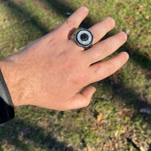Shop-iGold Octagon Baguette Pinky Ring 14k Real White Gold