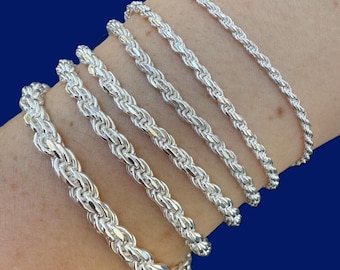 ヴィンテージ！Silver Rope Wavy Cuff ブレスレット Oxidized Sterling Silver Rope Cuff Bracelet Simple Silver
