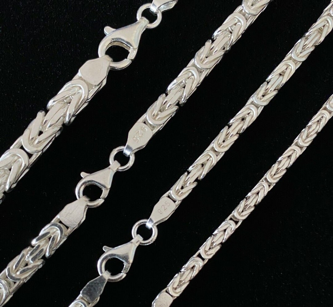 Byzantine Rope Chains Lobster Clasp Solid 925 Sterling Silver 2.5mm ...